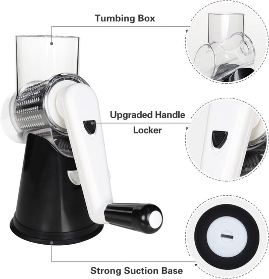 Cambom Rotary Cheese Grater Hand Crank Cheese Shredder for Fresh Cheese