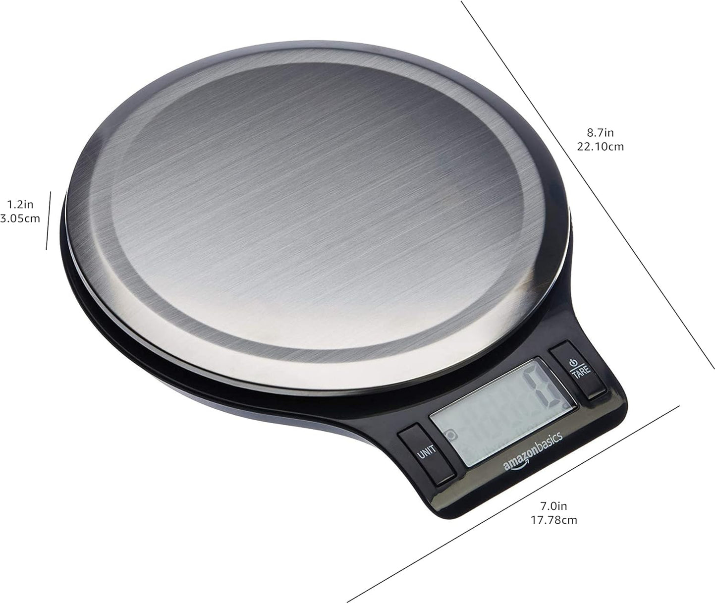 Basics Digital Kitchen Scale with LCD Display, Batteries
