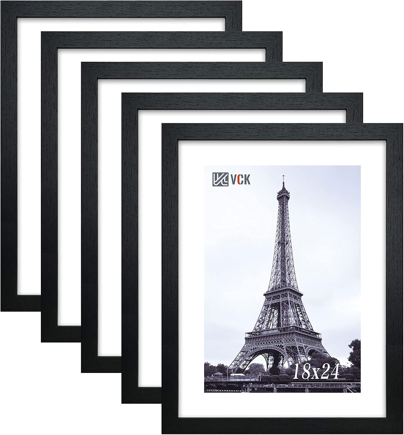 Poster Frame in Black with Polished Plexiglass Set of 5 Horizontal and Vertical