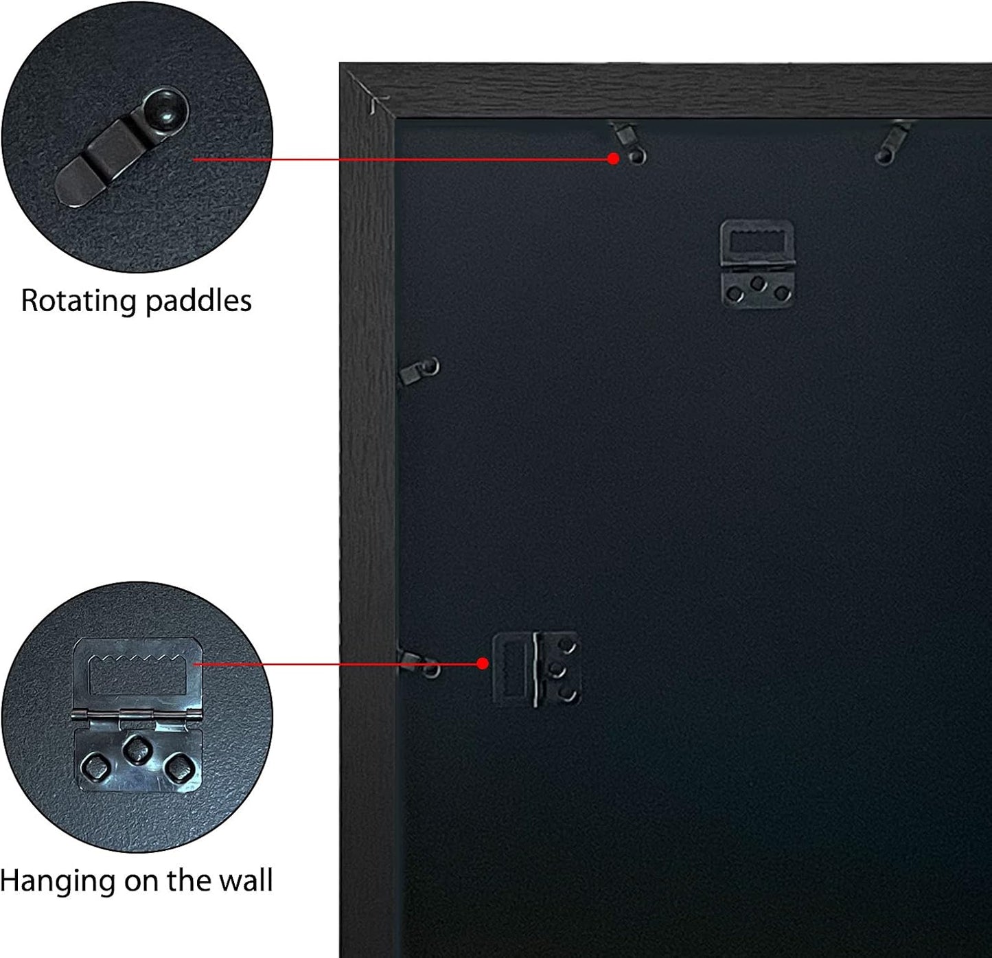Poster Frame in Black with Polished Plexiglass Set of 5 Horizontal and Vertical