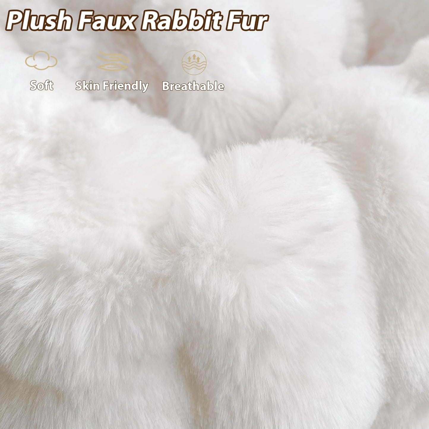 Kids Fluffy Faux Rabbit Fur Bean Bag Chair Cover