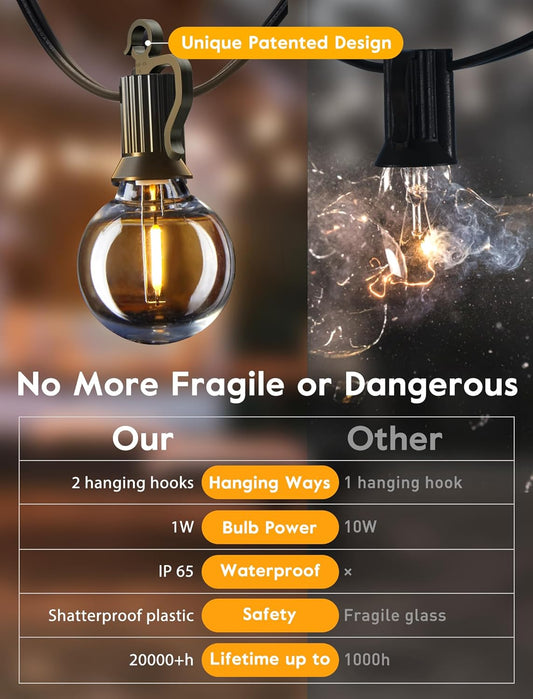 Connectable Hanging Lights for Backyard Porch Balcony Party Decor