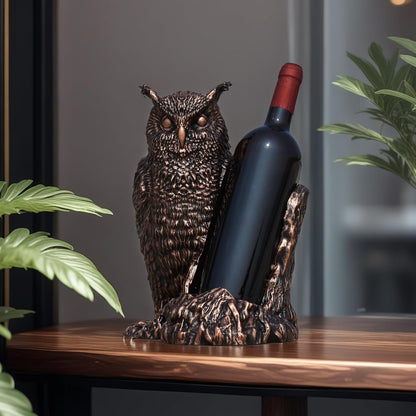 Resin Owl Home Decor Wine Rack, Standard Wine Bottle Holder for Kitchen Decor, for Table