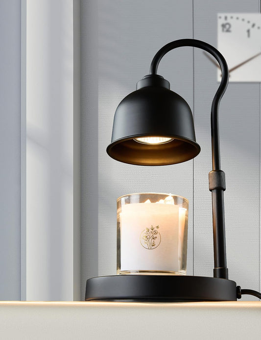 Electric Candle Warmer Lamp with Timer, Dimmable Candle Warmer, Adjustable Candle Heater Wax Warmer Lamp with 2 Bulbs, Scented Jar Candle Melter Lamp for Home Decor